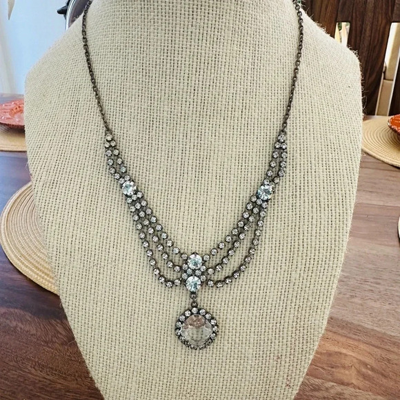 Y2K Vintage dainty rhinestone elegant sparkling necklace - Picture 1 of 3